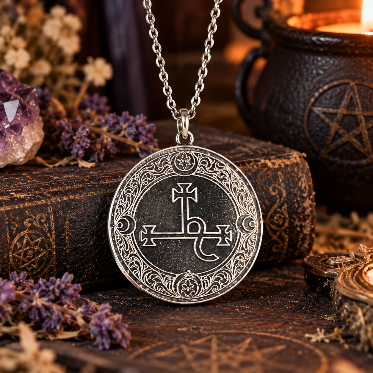 Ciondolo Sigillo di Lilith, versione La Janara, in argento